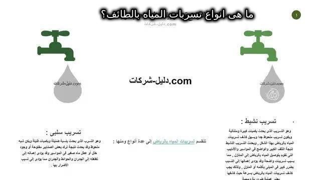 انواع تسربات المياه بالطائف