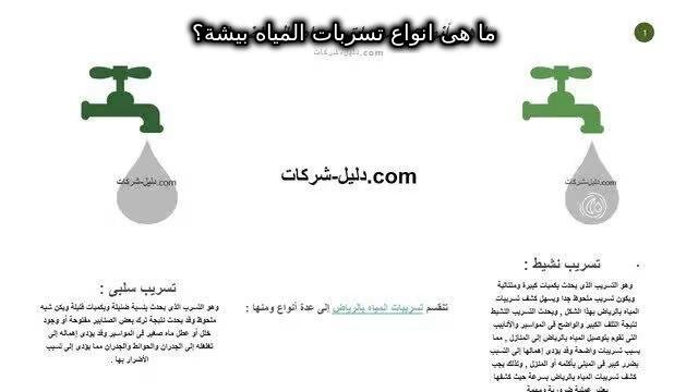 انواع تسربات المياه بيشة