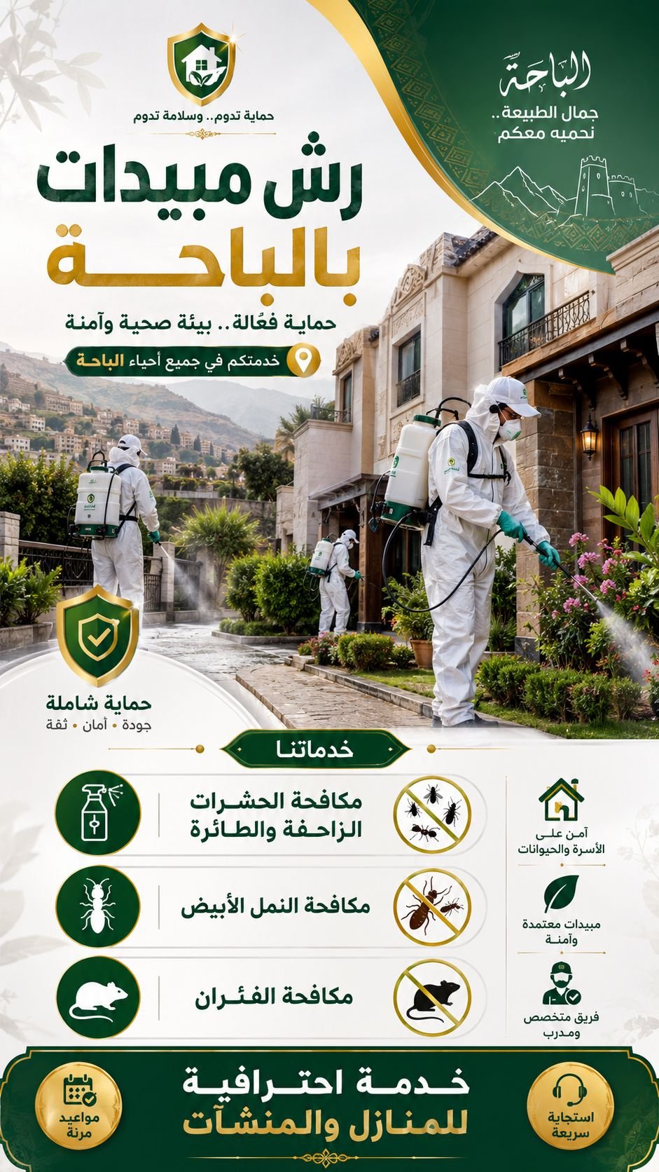 أفضل شركة مكافحة حشرات بالباحة